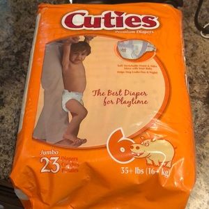 Cuties diapers size 6 35+lbs 23 count brand new